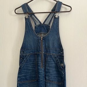 Denim overall dress.